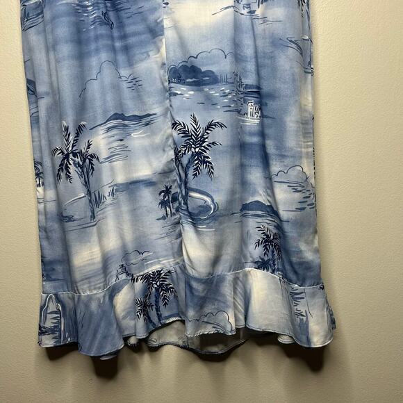 Kahala Vintage Hawaiian Dress Sleeveless Short Ruffle Hem Polynesian Tiki Sz 10 - Picture 7 of 9